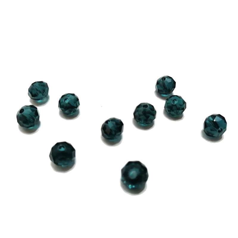 Beads / Crystal Beads - 8mm -deep aqua  blue- 10pcs / beads for crafting