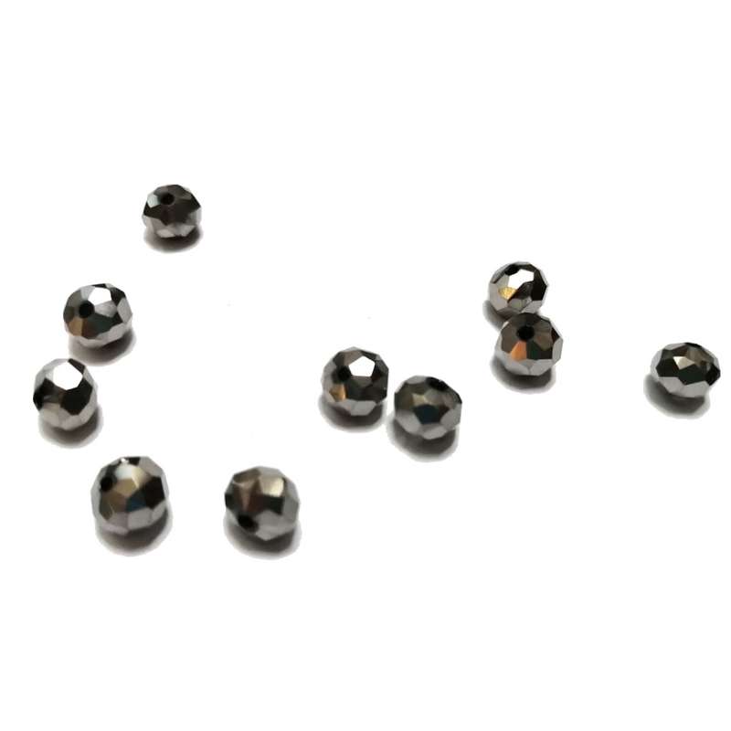 Beads / Crystal Beads - 8mm -grey silver - 10pcs / beads for crafting
