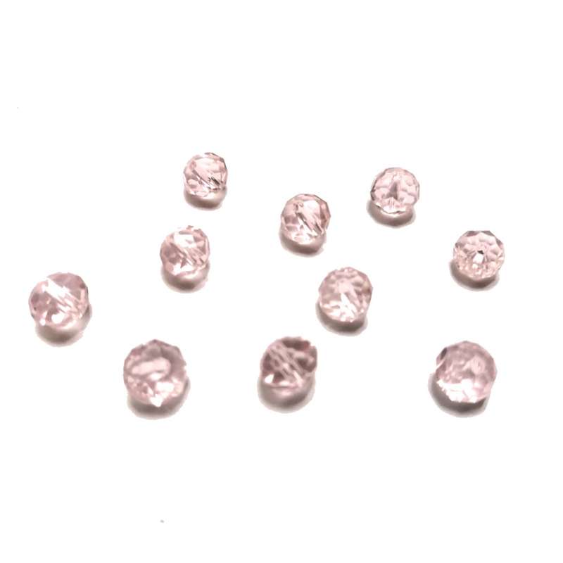Beads / Crystal Beads - 8mm - clear rose - 10pcs / beads for crafting