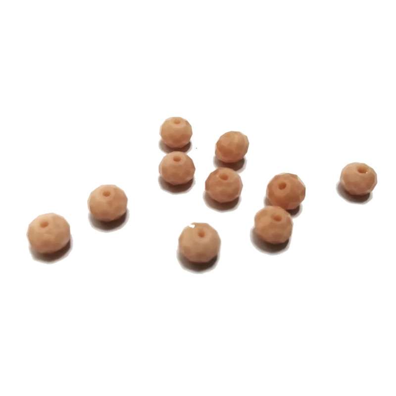 Beads / Crystal Beads - 8mm -milky orange - 10pcs / beads for crafting