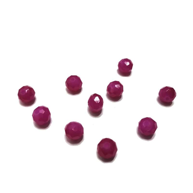 Beads / Crystal Beads - 8mm -mat pink - 10pcs / beads for crafting
