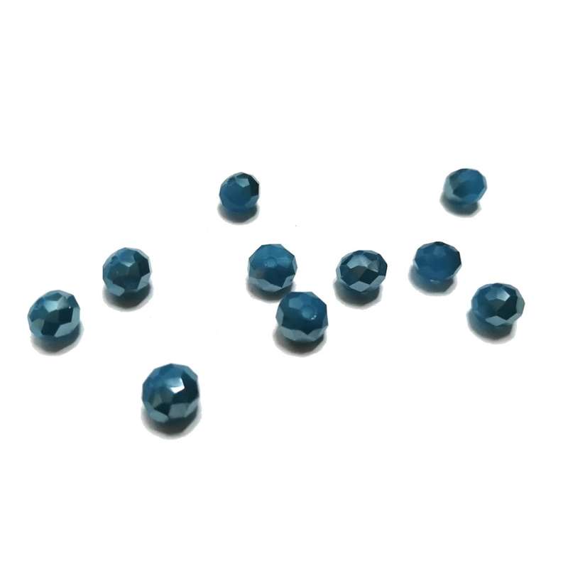 Beads / Crystal Beads - 8mm -grey smoked mat blue- 10pcs / beads for crafting