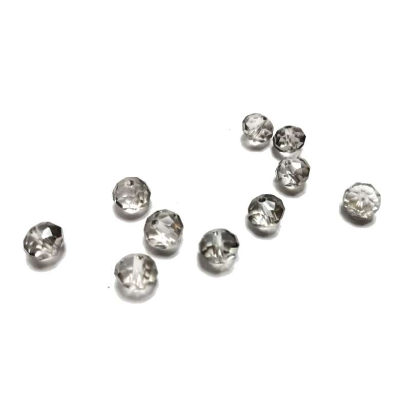 Beads / Crystal Beads - 8mm -clear grey- 10pcs / beads for crafting