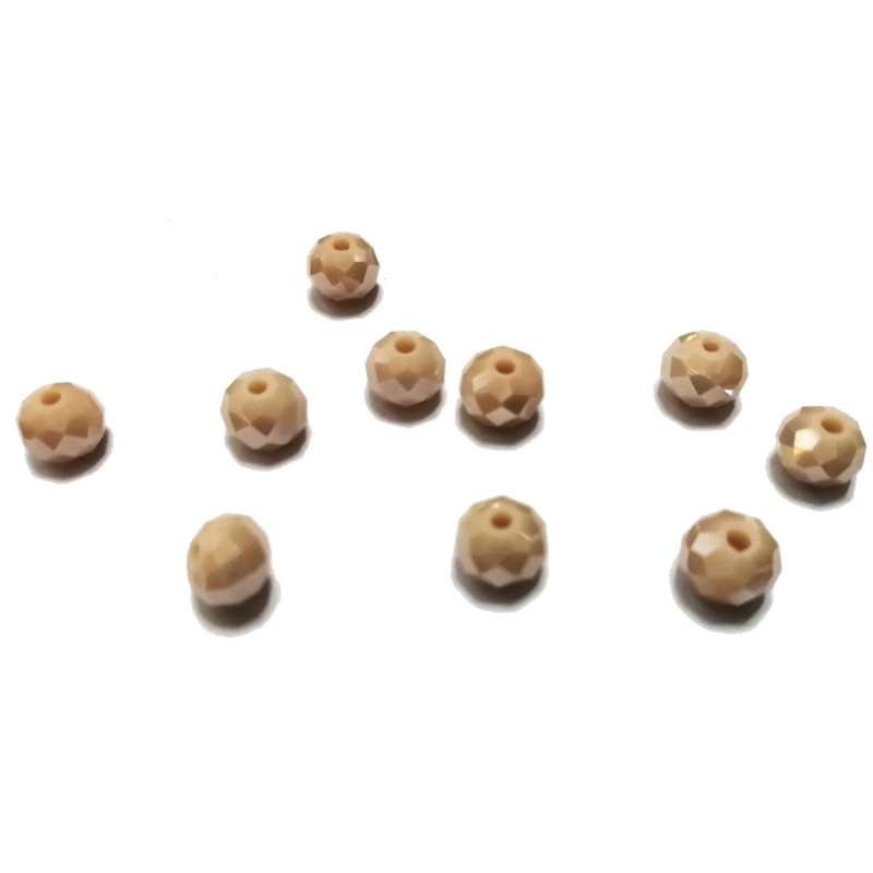 Beads / Crystal Beads - 8mm -mat shiny beige- 10pcs / Beads for crafting