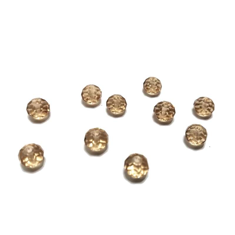 Beads / Crystal Beads - 8mm -clear beige orange- 10pcs / Beads for crafting