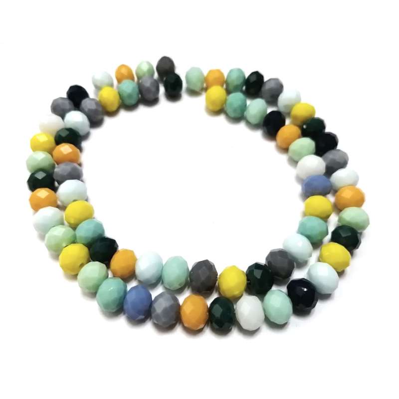 Beads - Crystal Beads -8mm-  color mix- String+/-70pcs - Beads for crafting