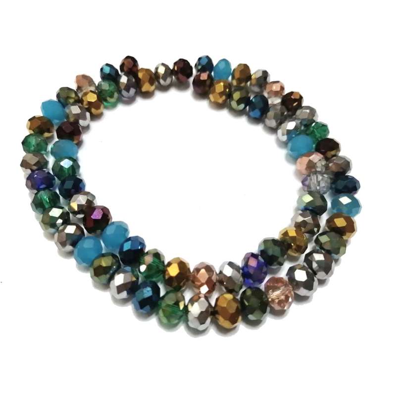 Beads - Crystal Beads -8mm-  color mix- String+/-70pcs - Beads for crafting