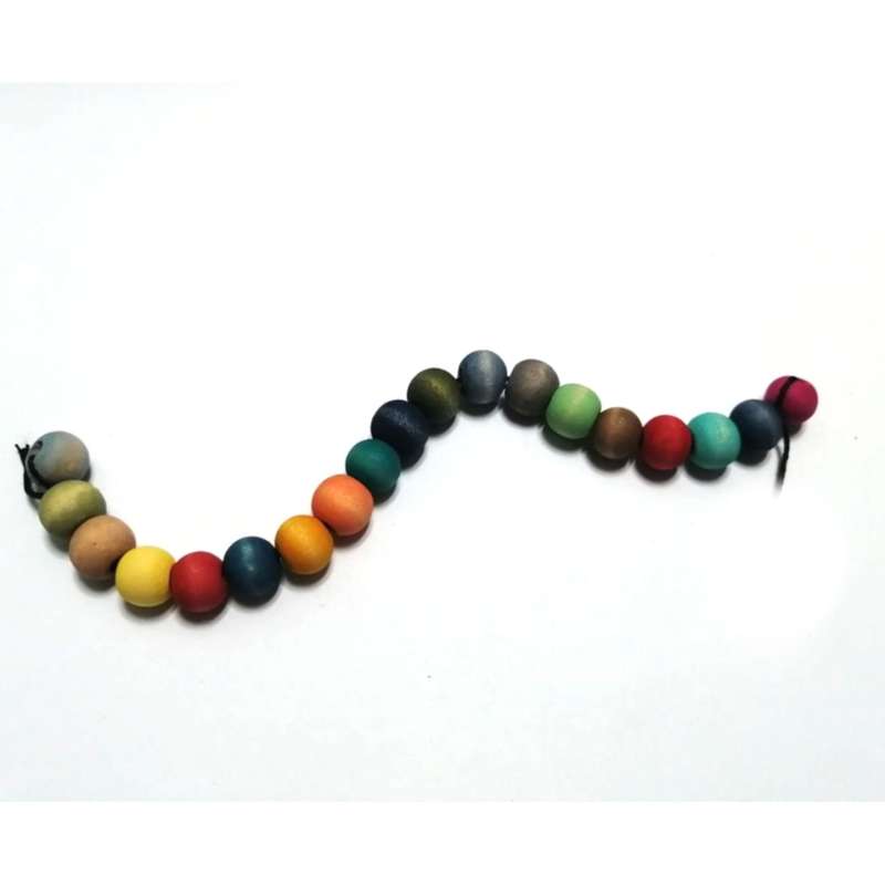 Beads / Wooden Beads - multi color silk mat -10mm- 19pcs strand / Beads for crafting