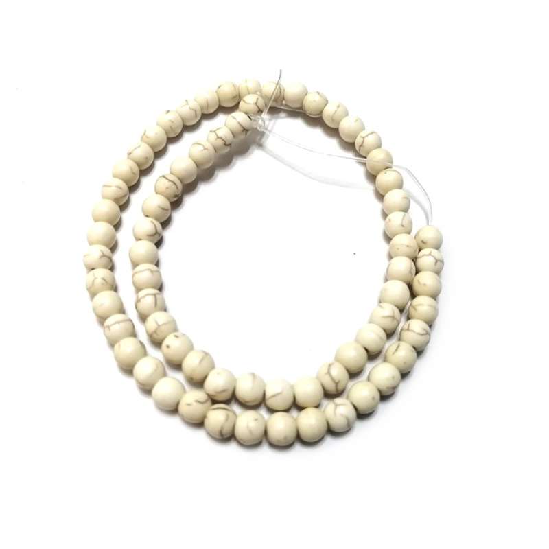 Beads / Howlite  Stone Beads - 6mm -ball- +/-65pcs per strand / Beads for crafting
