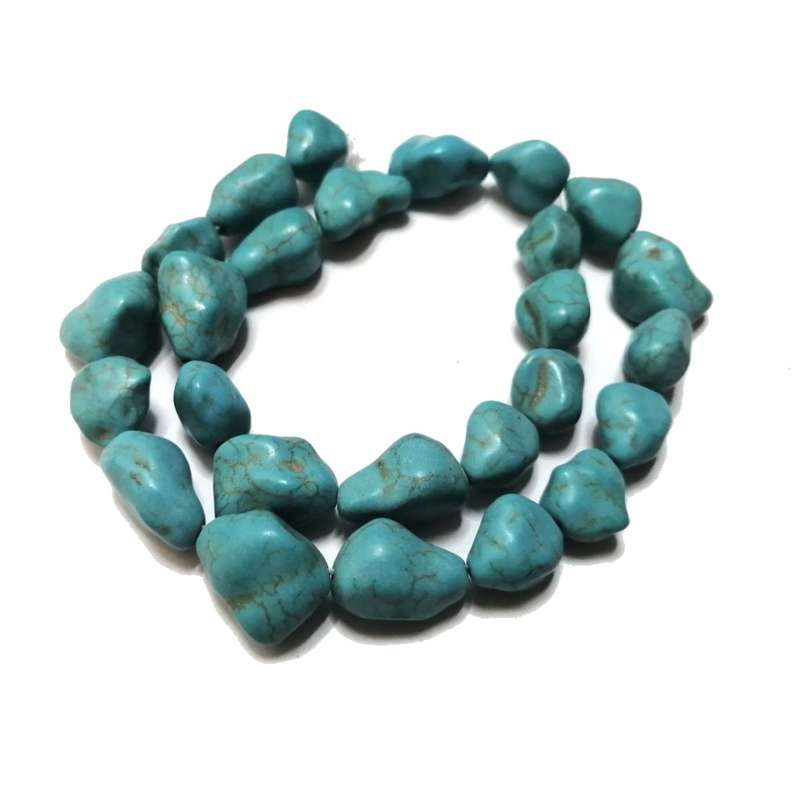 Beads / Howlite  Stone Beads - 15-25mm turquoise -+/-26pcs strand / Beads for crafting