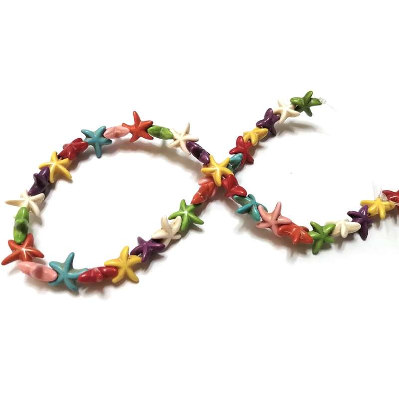 Beads / Howlite Stone Beads seestars - mixed color- 15mm +/-36pcs  strand / Beads for crafting
