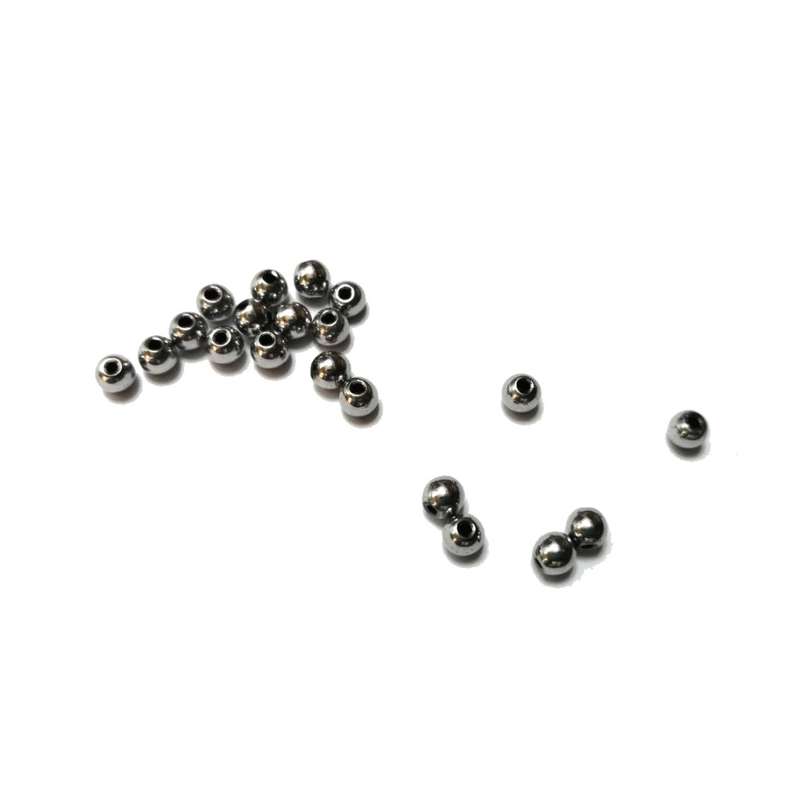 Beads / Hematite Beads - 4mm ball - silver plated - 20pcs / Beads for crafting