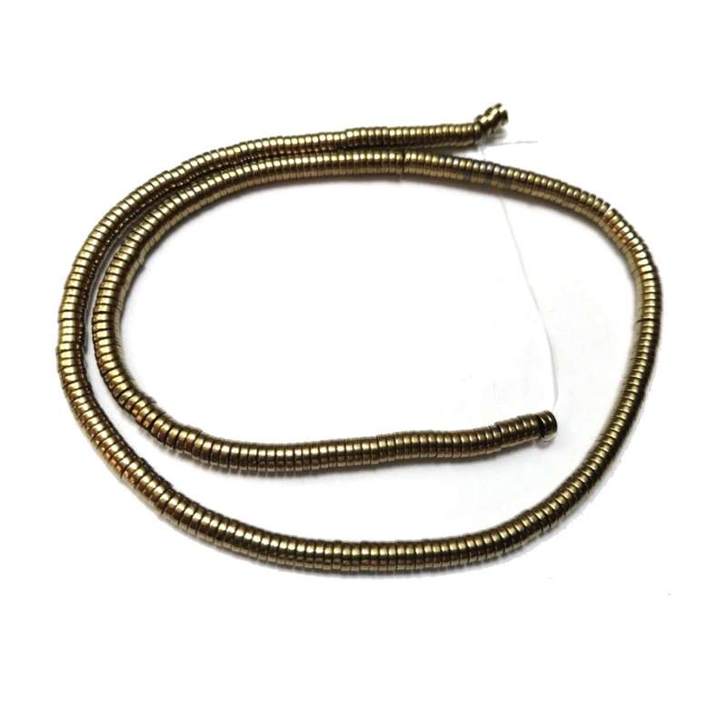 Beads / Hematite Beads -4x1mm disc  -gold plated  +/-340pcs strand / Beads for crafting