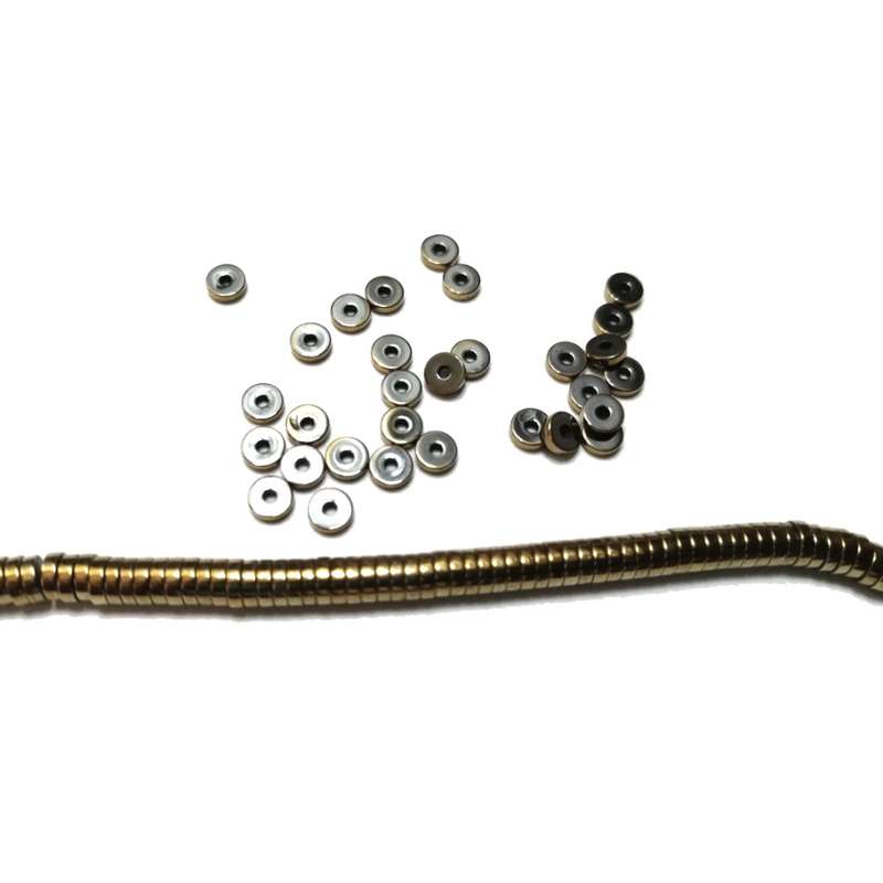 Beads / Hematite Beads -4x1mm disc  -gold plated - 30pcs / Beads for crafting