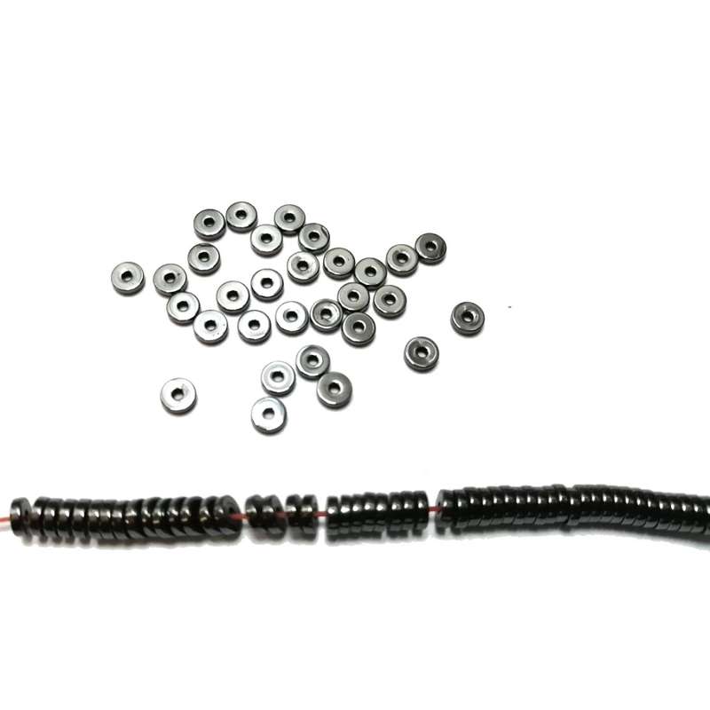 Beads / Hematite Beads -4x1mm disc   - 30pcs / Beads for crafting