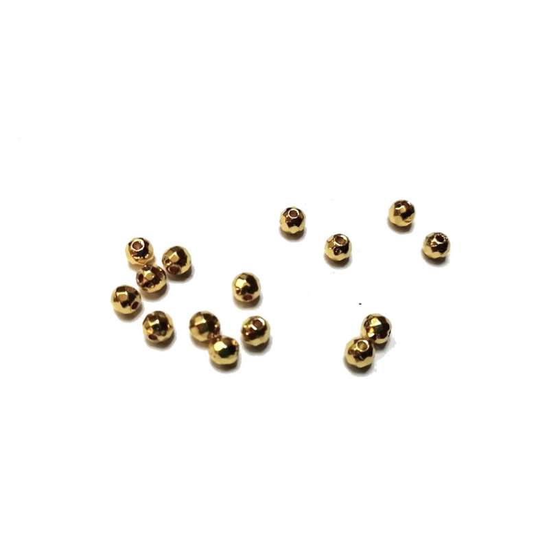 Beads - Hematite Beads -4mm ball -faceted gold plated - 15pcs / Beads for crafting