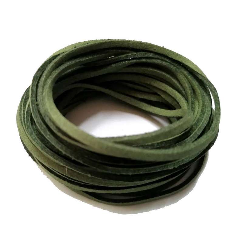 CORDS / Suede Cord Microfiber Faux Leather 3mm flat -forest - 1m PACK / CORDS for crafting