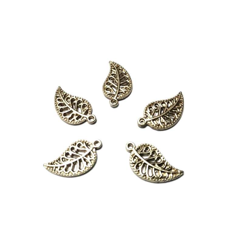 Pendants / Pendant - Gold Metal Leaves - 50pcs - 18x10mm / Pendants for crafting