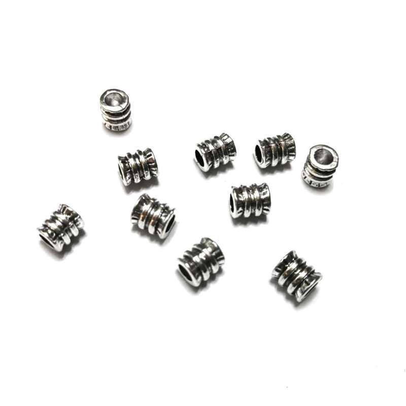 Beads / Metal Beads - 60pcs   - 6x6mm - Hole +/- 3mm / Beads for crafting