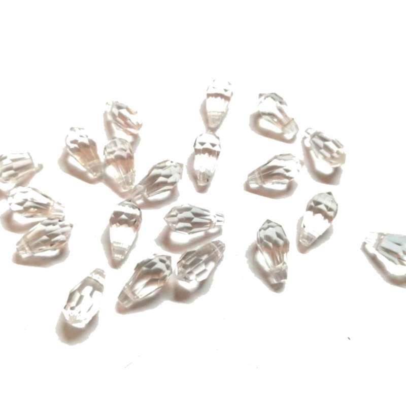 Beads / Acrylic Beads -11mm -100pcs- clear drops - crystal optic / Beads for crafting