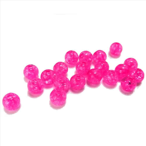 Beads / Acrylic Beads - 8mm -  20 pcs - pink - glass crackle optic / Beads for crafting