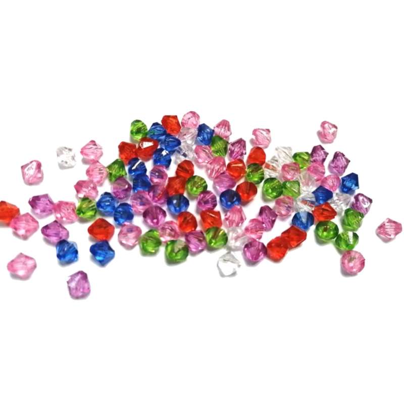 Beads / Acrylic Beads -6mm -100pcs-color mix - crystal optic bicone / Beads for crafting