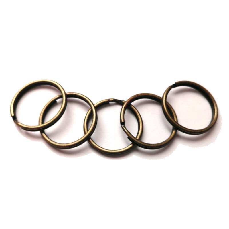 FINDINGS / Key Rings - split round 5pcs  - 25mm - bronze color / FINDINGS for crafting