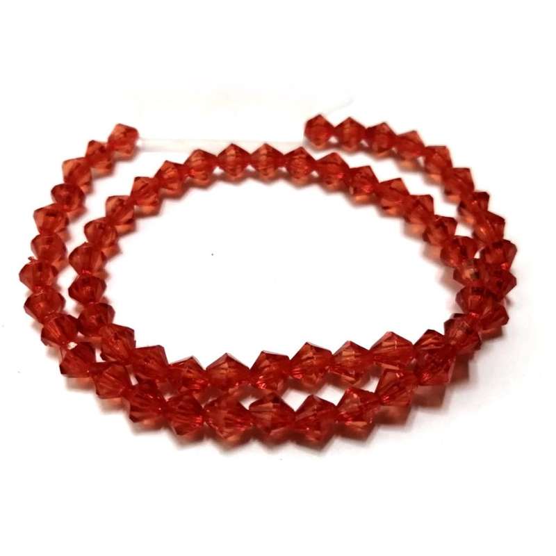 Beads / Acrylic Beads -6mm -60pcs- red - crystal optic bicone- for jewellery crafting