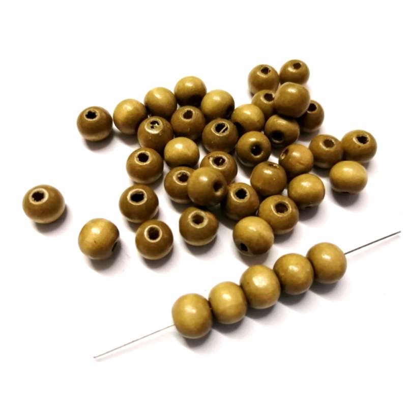 Beads / Wooden Beads  8mm  light brown Beads- 40 pcs / Beads for crafting