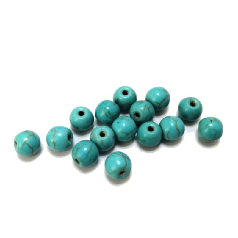 Beads / Howlite  Stone Beads - 6mm - 15pcs  - turquoise ball / Beads for crafting