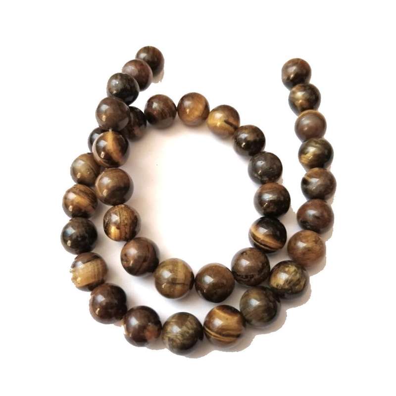 Beads / Gemstone- Tigereye Beads +/-38pcs  - 10mm ball - 37cm string / Beads for crafting