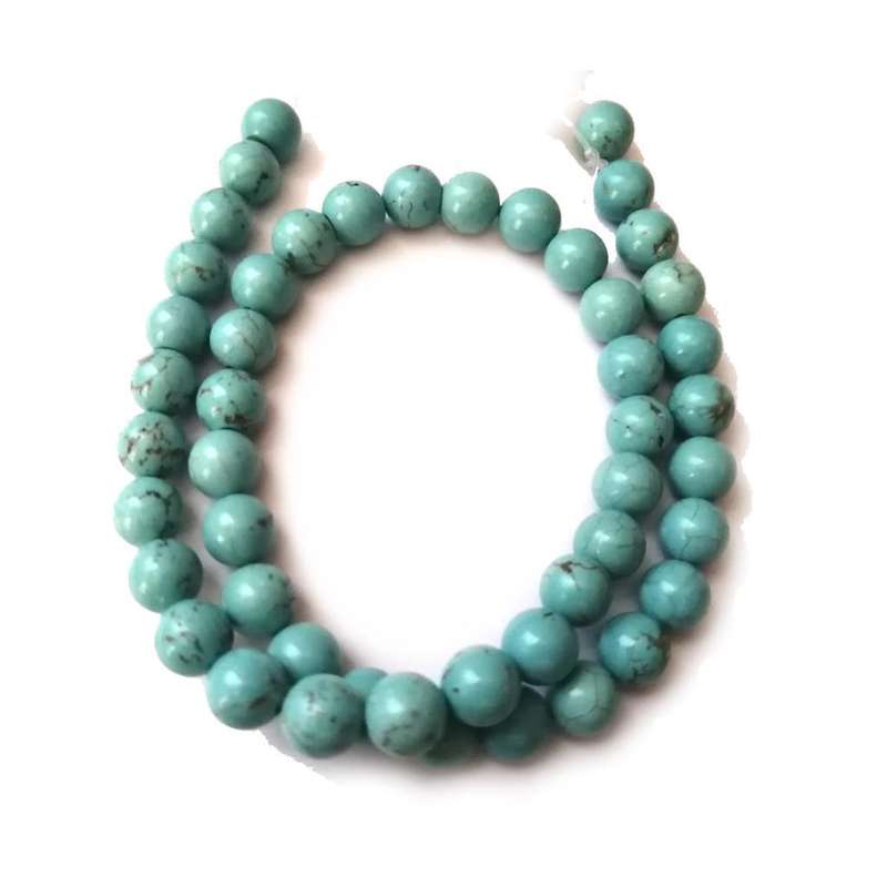 Beads / Turquoise Gemstone Beads 8mm -ball +/-50pcs-40cm string/ Beads for crafting