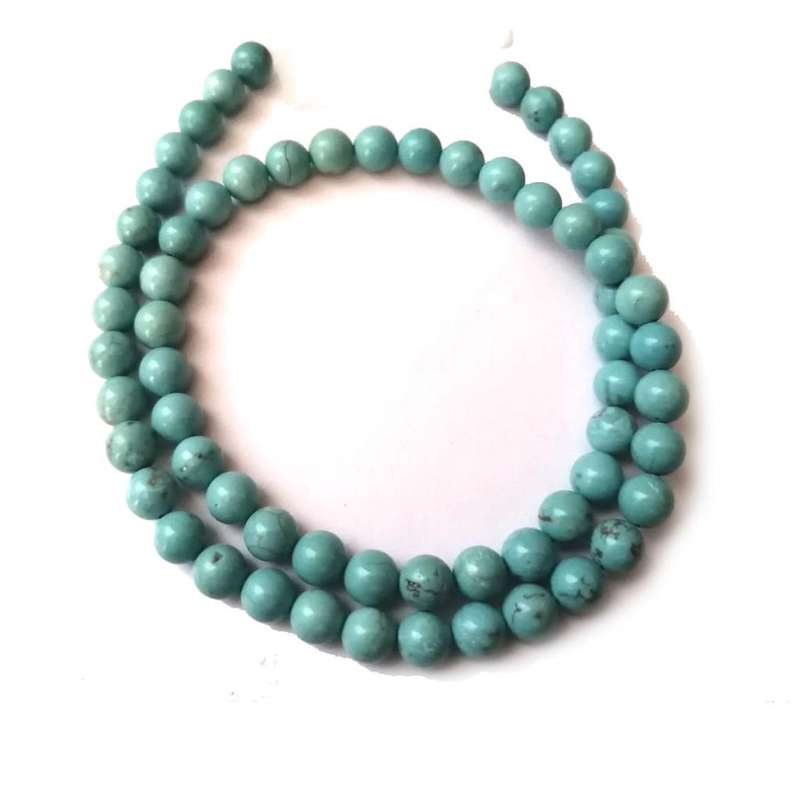 Beads / Turquoise Gemstone Beads - 6mm -ball +/-65pcs -40cm string/ Beads for crafting