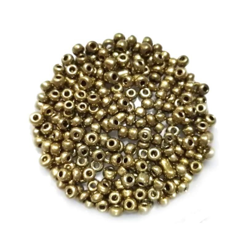 Beads / Glass  Seed Beads +/-1300pcs  - 4mm size 6 - antique gold / Beads for crafting