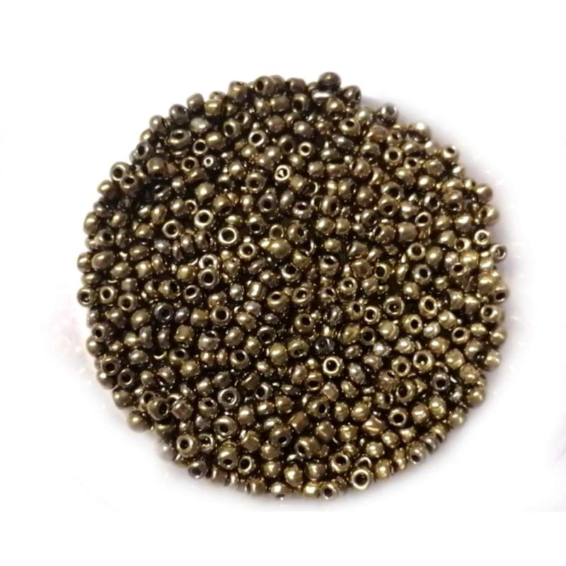 Beads / Glass  Seed Beads - 500pcs  - 3mm Size 8 - antique gold / Beads for crafting