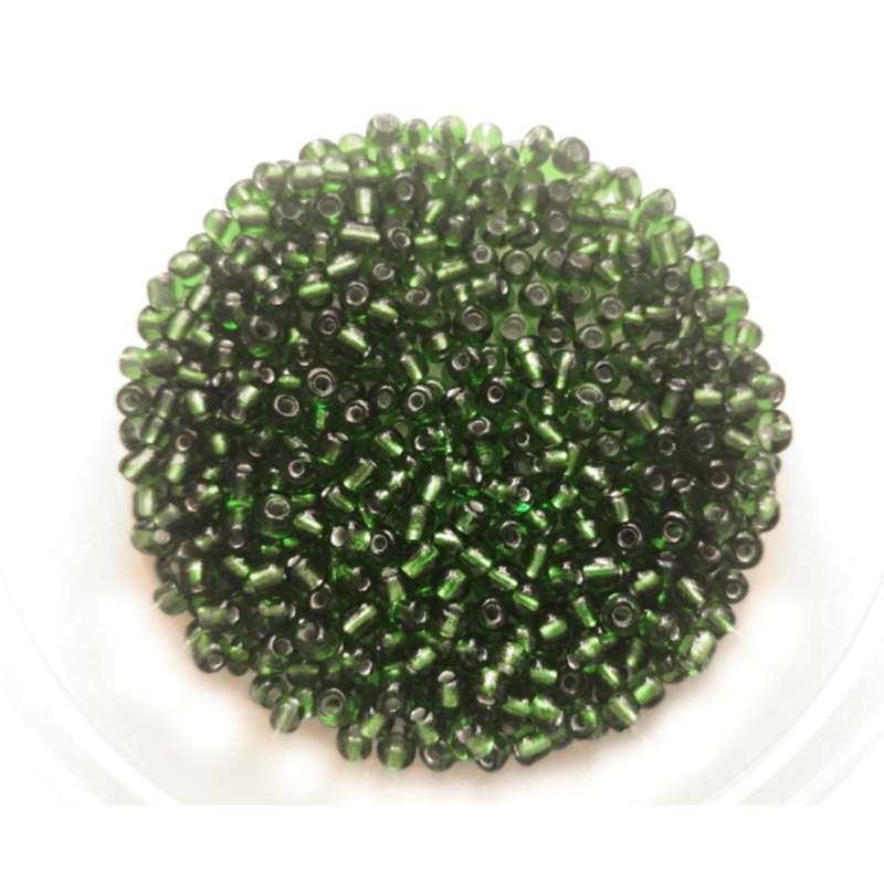 Beads / Glass  Seed Beads +/-450pcs  3mm -Size 8- Dark Green / Beads for crafting