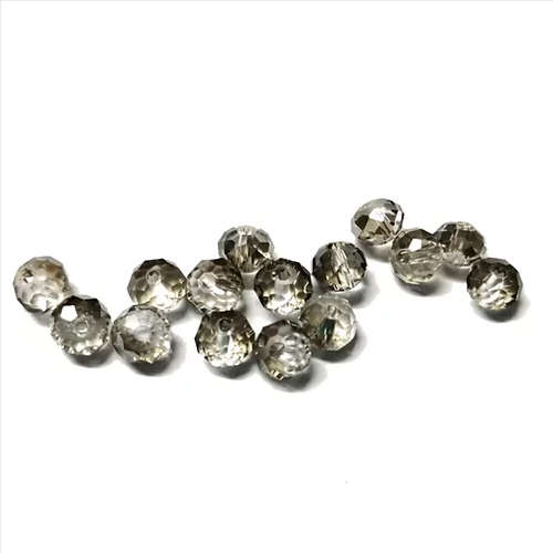 Beads - Crystal  Beads - 6mm- Grey smoked- 15pcs- Beads for crafting