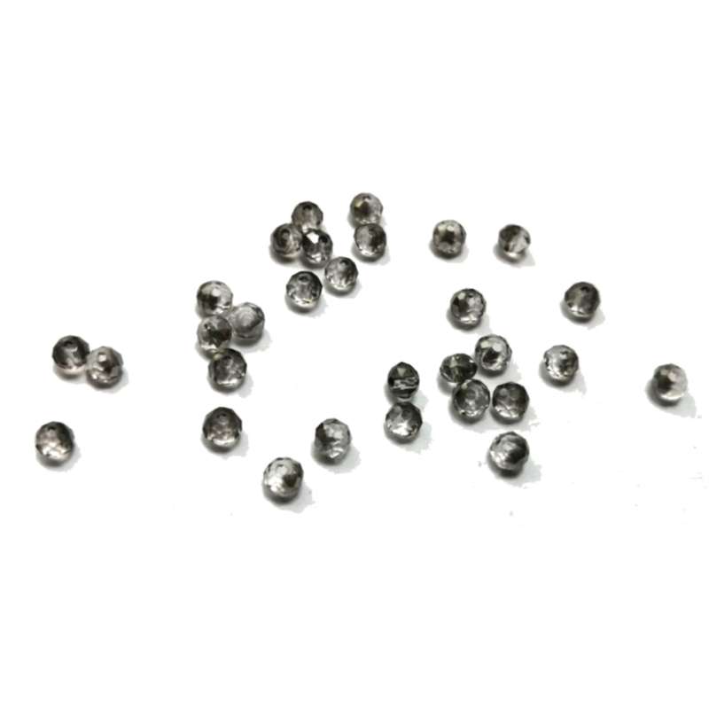 Beads - Crystal Beads- 4mm - grey smoked color less - 30pcs- Beads for crafting