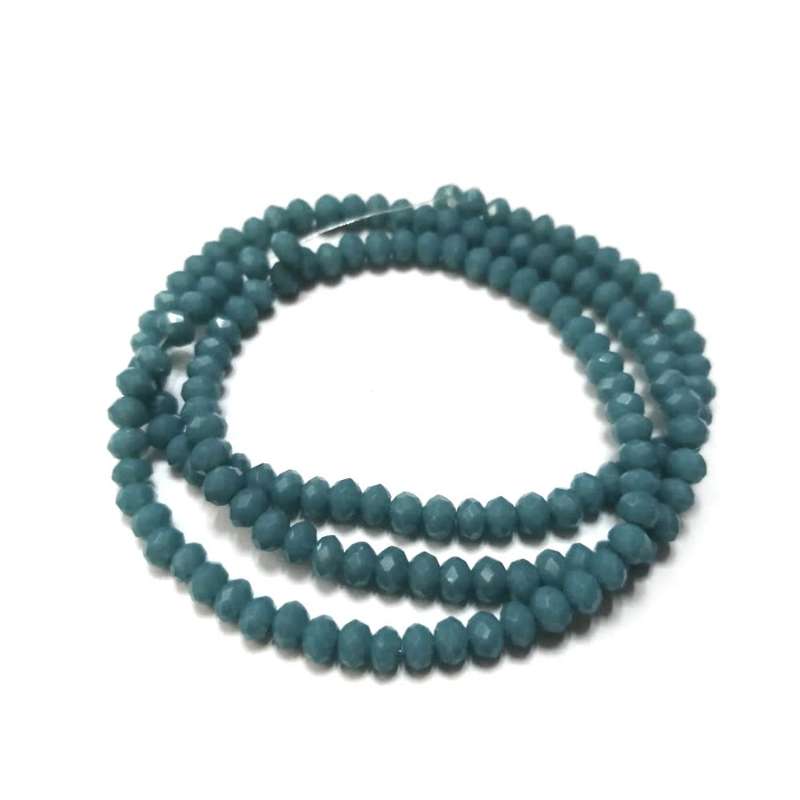 Beads /Crystal Beads - 4mm - mat blue  +/- 130pcs String / Beads for crafting
