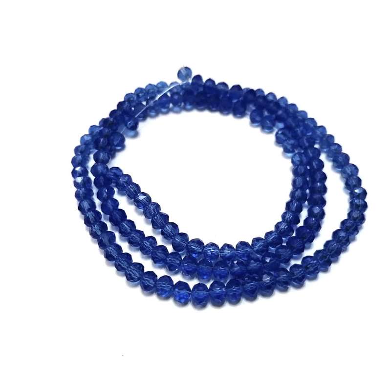 Beads - Crystal Beads - 4mm - clear king blue  +/- 130pcs String - Beads for crafting
