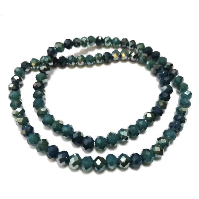 Beads - Crystal Beads - 6mm -silver smoked  blue +/-95pcs String - Beads for crafting
