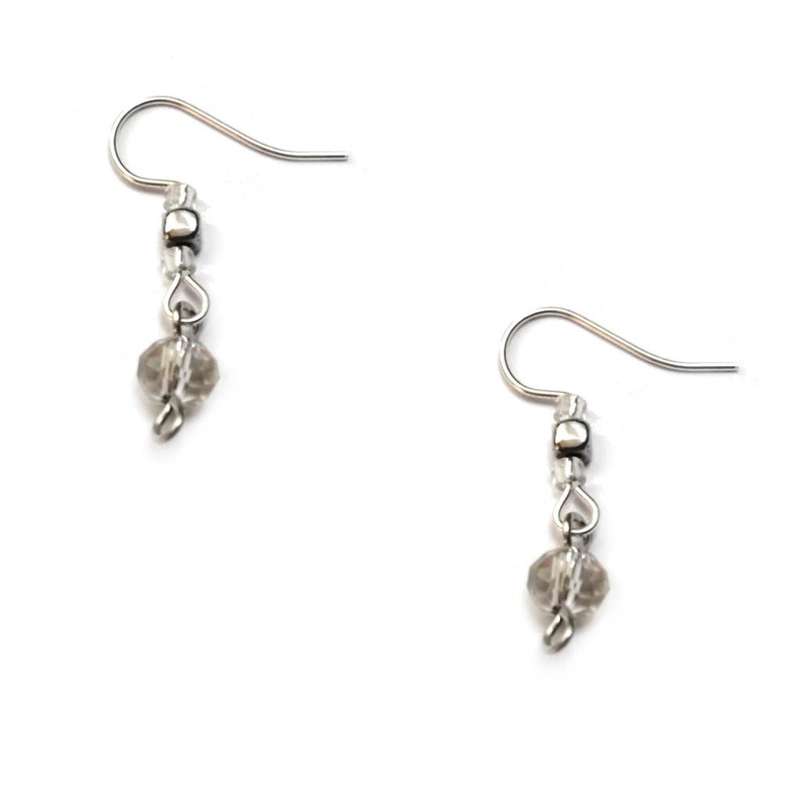 Findings - Earring Hooks - 3 pairs  - Crystal and plated Hematite beads- Findings for crafting