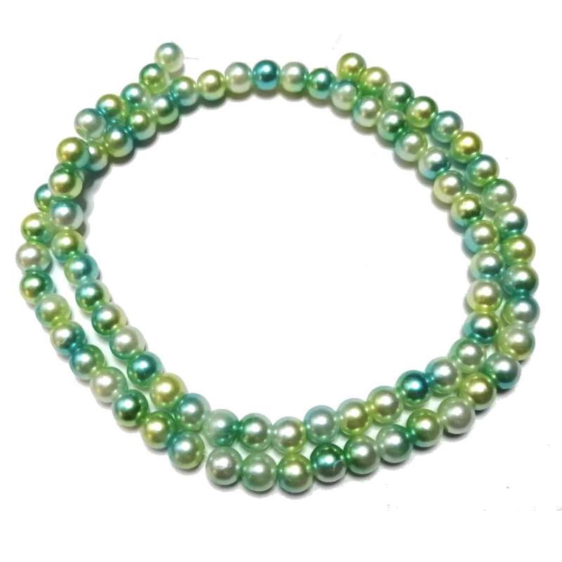 Beads / Acrylic Beads -6mm ball -80pcs-string- green / turquoise blurred / Beads for crafting