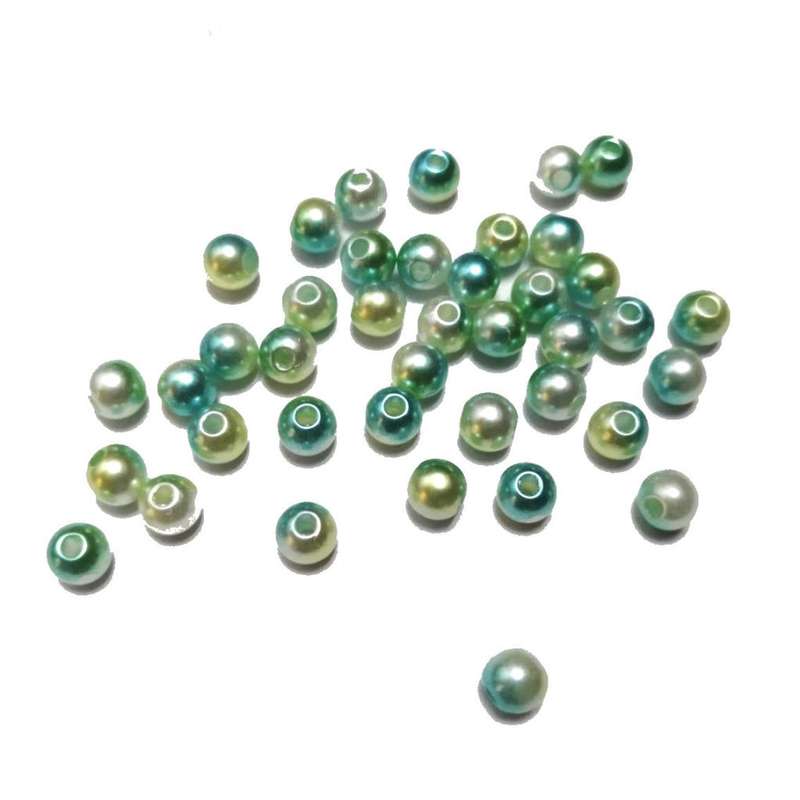 Beads / Acrylic Beads -6mm ball -40pcs- green / turquoise blurred / Beads for crafting