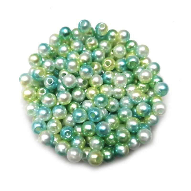 Beads / Acrylic Beads -6mm ball -200pcs- green / turquoise blurred / Beads for crafting