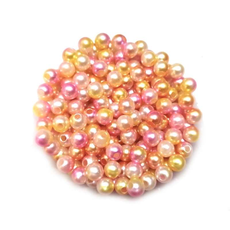 Beads / Acrylic Beads -6mm ball -200pcs- yellow / rose blurred / Beads for crafting