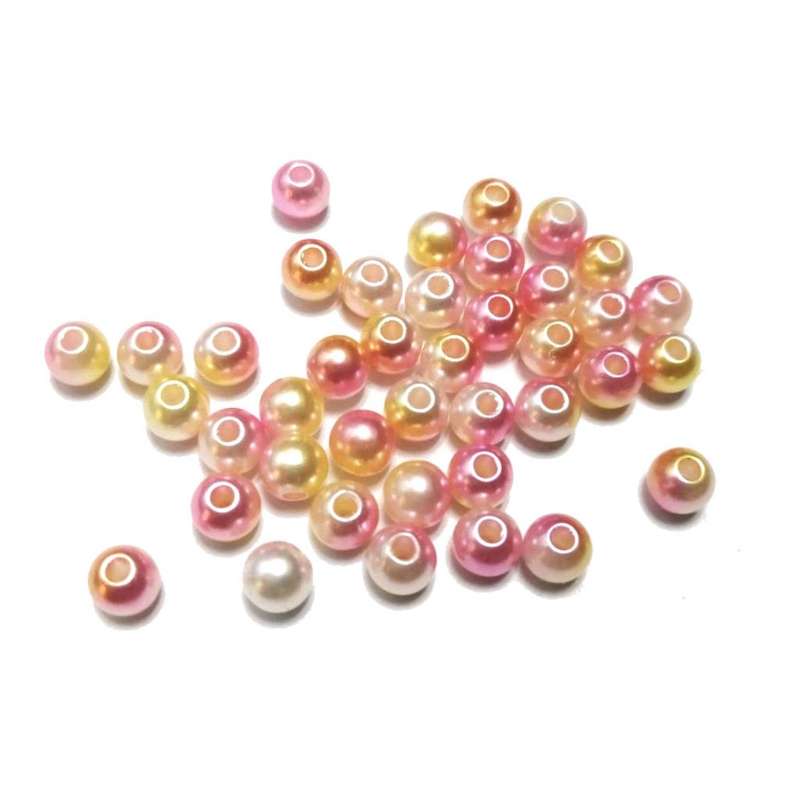 Beads / Acrylic Beads -6mm ball -40pcs- yellow / rose blurred / Beads for crafting