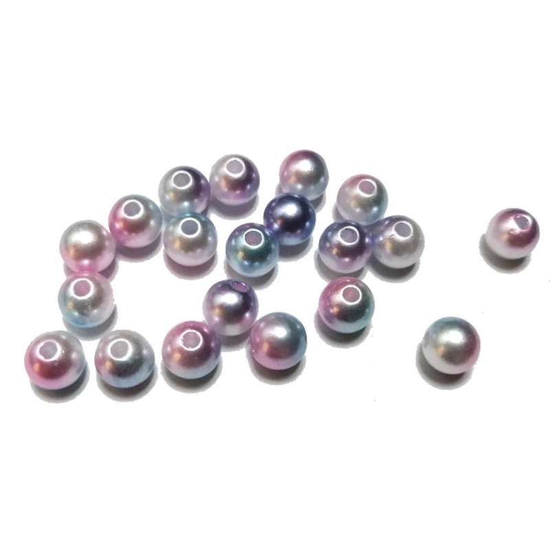 Beads / Acrylic Beads -8mm ball -20pcs- blue / purple blurred / Beads for crafting