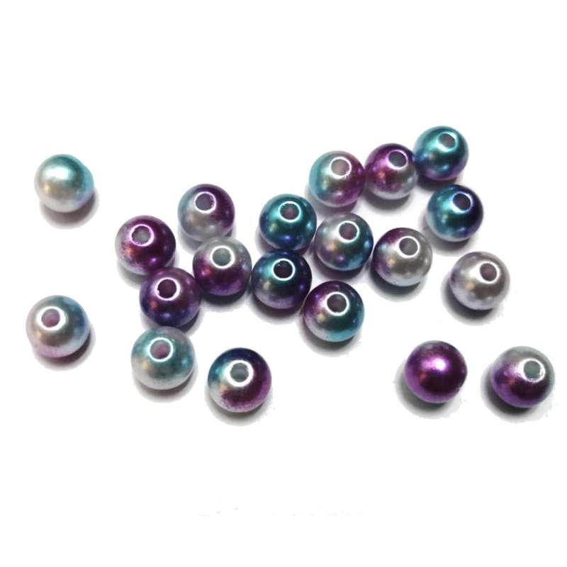 Beads / Acrylic Beads -8mm ball -20pcs- blue / purple blurred / Beads for crafting