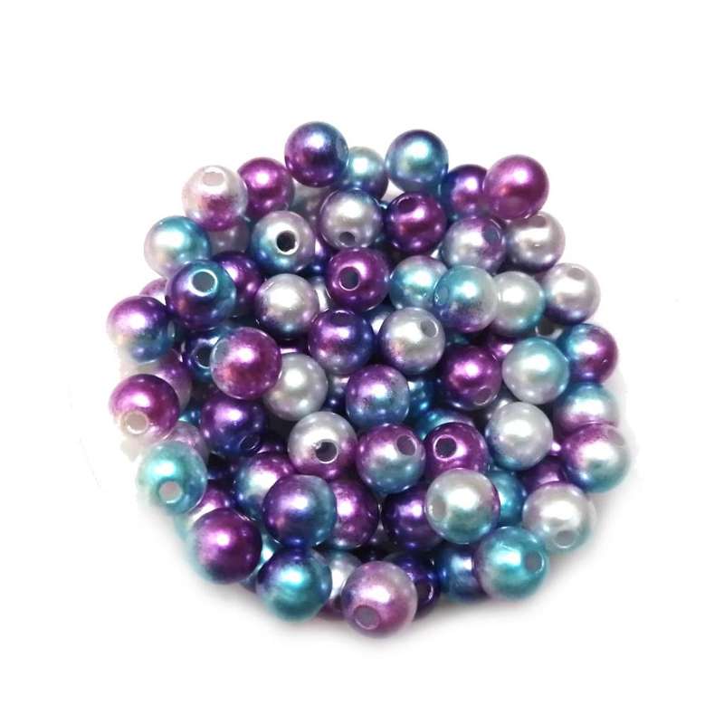 Beads / Acrylic Beads -8mm ball -100pcs- blue / purple blurred / Beads for crafting